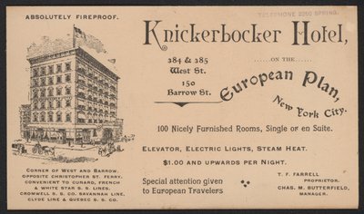 Hotel Trade Card av American School