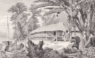 Huset til en velstående India-gummisamler, fra 'The Amazon and Madeira Rivers', av Franz Keller, 1874 av American School