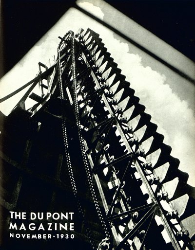 Industrielt maskineri, forside av DuPont Magazine, november 1930 av American School