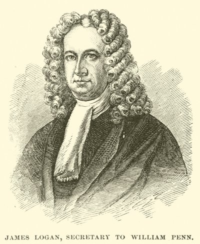 James Logan, sekretær for William Penn (gravering) av American School