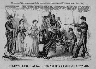 Jeff Davis fanget til slutt: bøyleskjørt & Southern Chivalry, utgitt av J.L. Magee, Philadelphia, ca. 1865 av American School