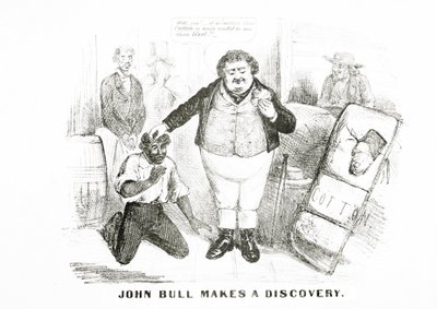 John Bull gjør en oppdagelse (litho) av American School