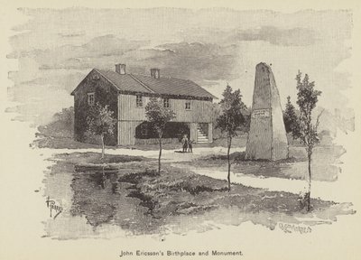 John Ericssons fødested og monument (gravering) av American School