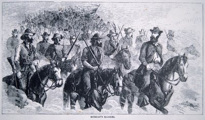 John Hunt Morgans (1825–64) Raiders (litho) av American School