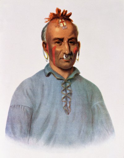 Kish-Kal-Wa, en Shawnee-sjef, illustrasjon fra 