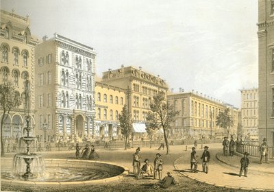 LaSalle Street fra Courthouse Square, fra Chicago Illustrated, med litterære beskrivelser av James W. Sheahan, utgitt av Jevne & Almini, Chicago, 1866-67 av American School