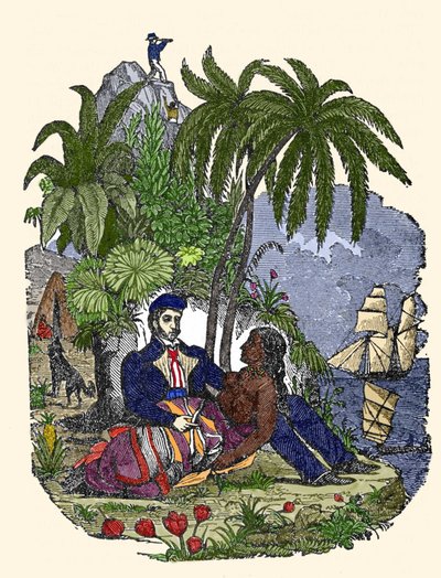Livet til pirater på øya Madagaskar. Gravering av "The Pirate