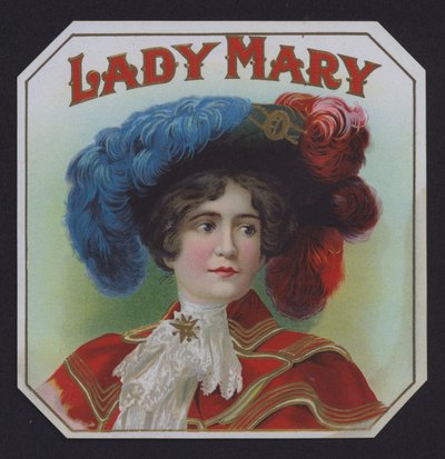 Lady Mary, sigaretikett (chromolitho) av American School