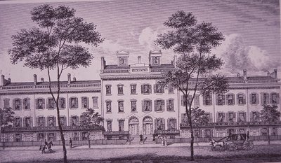 LeRoy Place i 1831, en del av det som nå er Bleecker Street i Greenwich Village (gravering) av American School