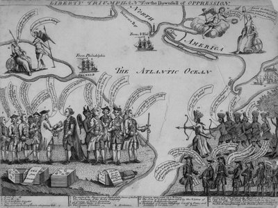 Liberty Triumphant, eller undertrykkelsens fall, 1773 av American School