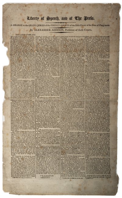Ytringsfrihet og pressefrihet, januar 1799 av American School