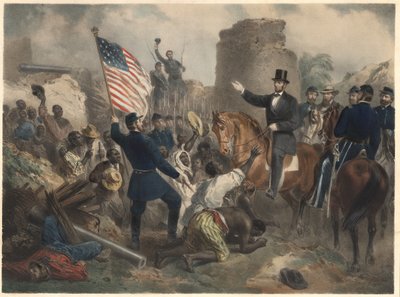 Lincoln i City Point, pub. 1865 av American School