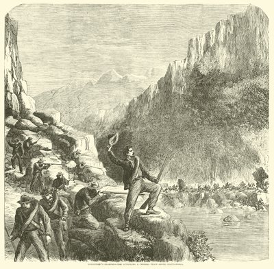 Longstreets skarpskyttere angriper et føderalt tog over Chattanooga, oktober 1863 av American School