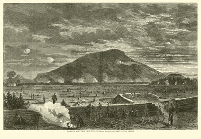 Lookout Mountain, fra Federal Works on Chattanooga Creek, november 1863 av American School