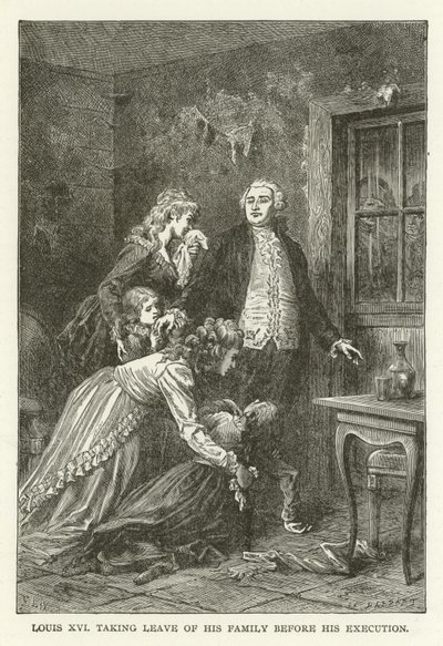 Louis XVI tok avskjed med familien før han ble henrettet av American School