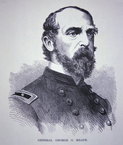 Generalmajor George Meade (1815-72) (gravering) av American School