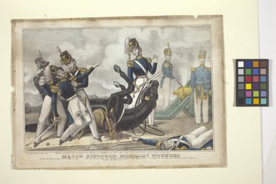 Major Ringgold, dødelig såret (håndfarget litografi) av American School