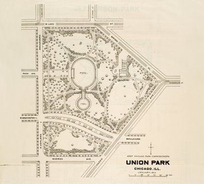 Kart over Union Park, Chicago, Illinois av American School