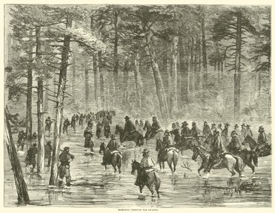 Marserer gjennom sumpene, januar 1865 av American School