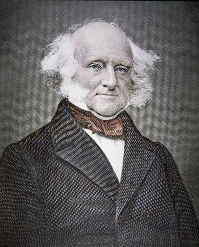 Martin van Buren (1782-1862) (farget gravering) av American School