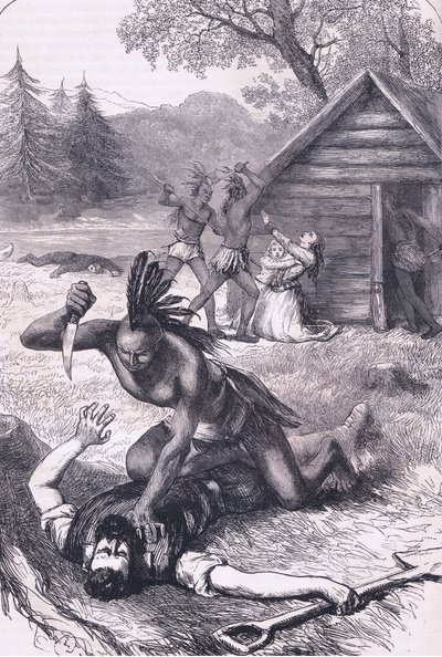 Massacre of the settlers, illustrasjon fra Cassell
