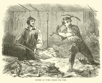 Gruvearbeidere på jobb under fortet, juni 1863 av American School