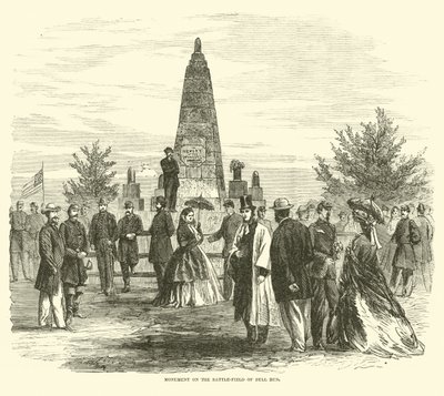 Monument på slagmarken Bull Run, september 1862 av American School