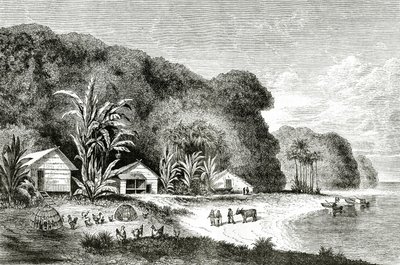 Mouth of the Saigon River, illustrasjon fra et besøk i Saigon av Walter Rose, publisert i Appletons Journal, 4. mai 1872 av American School