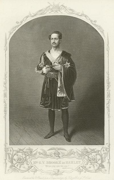 Mr G V Brooke som Hamlet, Act III, Scene II av American School