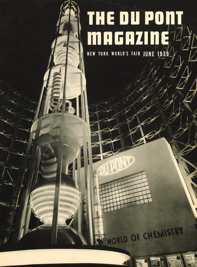 New York Worlds Fair, forside av DuPont Magazine, juni 1939 av American School