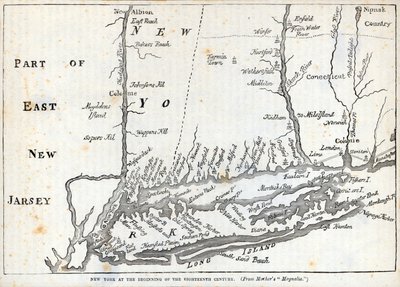 New York i begynnelsen av det attende århundre (litho) av American School