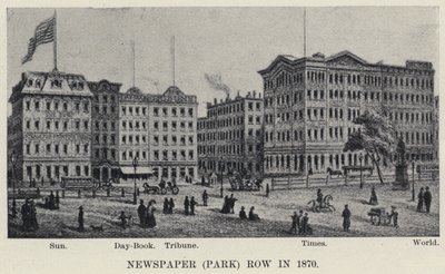 Avis (Park) Row i 1870 (litho) av American School