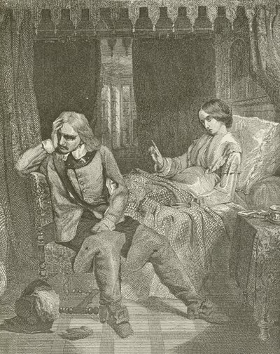Oliver Cromwell ved datterens dødsleie av American School