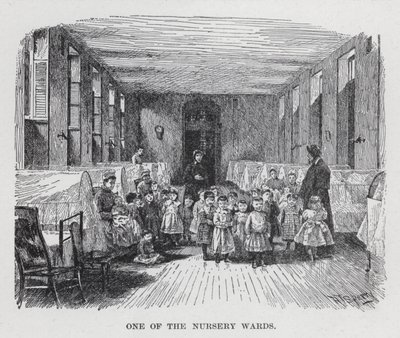 En av barnehageavdelingene (litho) av American School