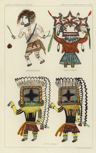 Owanozrozro, Coto (Walpi), Coto (Oraibi) (farge litho) av American School