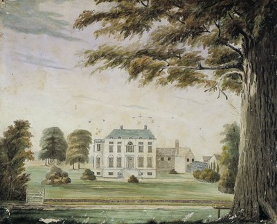 Park House, England: Hjemmet til Richard Flower, far til George Flower (akvarell på papir montert om bord) av American School