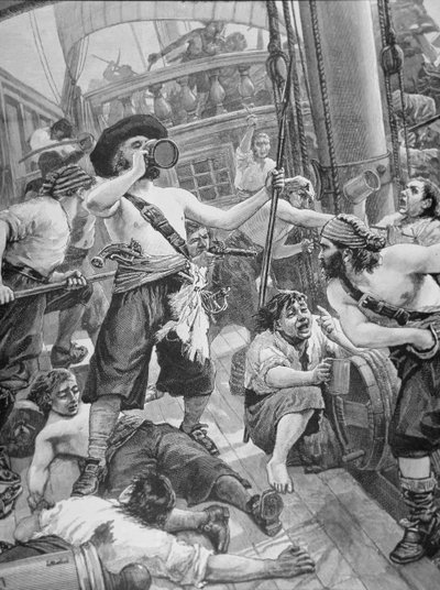 Pirater som fanger et skip (gravering) av American School