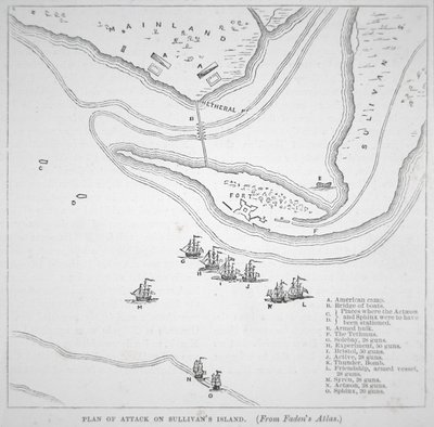 Plan for angrepet på Sullivan's Island av American School