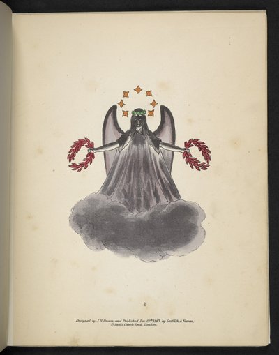 Plate 1. En mørk engel. Spectropia; eller, overraskende spektrale illusjoner som viser spøkelser overalt, og av hvilken som helst farge, osv. ser. 1. JH Brown, 1864 av American School