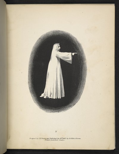 Plate 3. Et spøkelse i hvitt. Spectropia; eller, overraskende spektrale illusjoner som viser spøkelser overalt, og av hvilken som helst farge, osv. ser. 1. JH Brown 1864 av American School