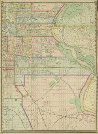 Plate 5, kart over hele Incorporated City of Philadelphia, 1867 av American School