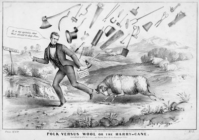 Polk versus ull, eller, The Harry-cane, utgitt av H R Robinson, New York, 1844 av American School