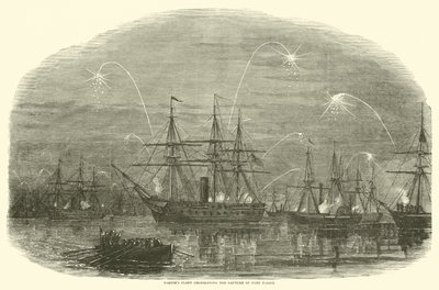 Portørers flåte feirer fangsten av Fort Fisher, januar 1865 av American School