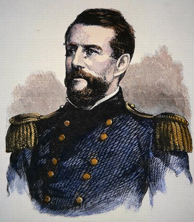 Portrett av admiral Keyes, U.S. Navy (farge litho) av American School