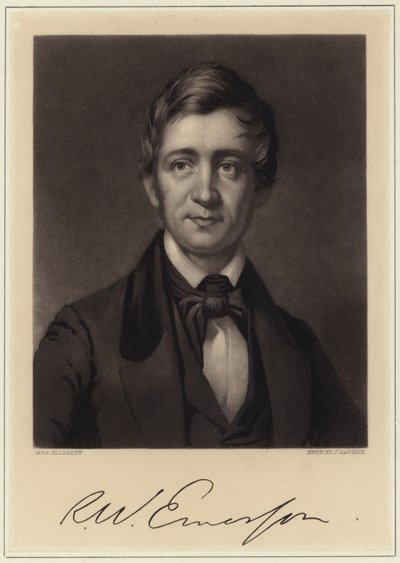 Portrett av Ralph Waldo Emerson av American School