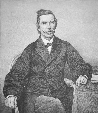 Portrett av kontreadmiral Semmes (1809-77), kaptein for konfødererte raider Alabama (litho) av American School