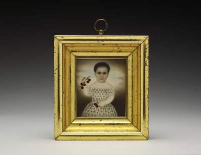 Portrait of a Young Girl, ca. 1846 (akvarell på elfenben, tre og glass) av American School