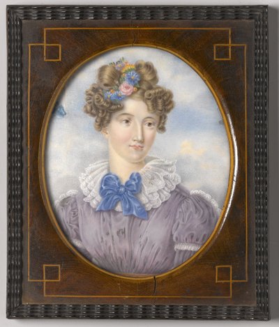 Portrett av en ung kvinne (elfenben miniatyr) av American School