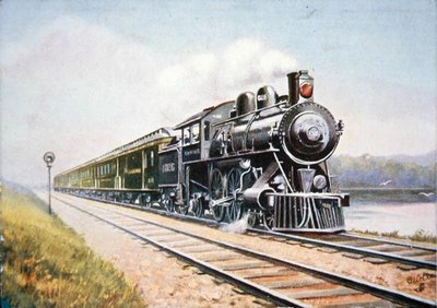 Postkort fra Overland Limited fra Chicago & North Western Railroad av American School
