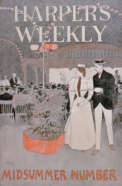 Plakatannonsering Harpers Weekly, Midsummer Number av American School